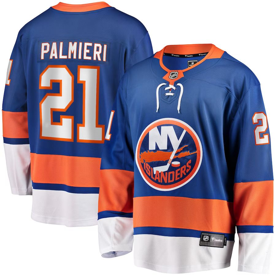 Men New York Islanders 21 Kyle Palmieri Fanatics Branded Royal Home Breakaway Replica NHL Jersey